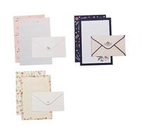 SEWACC 6 Papeles de Carta con Sobres Diseño Floral Colorido y Papel y Seguro para Escritura y Correspondencia Personal