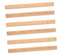 SEWACC 6 Piezas Bamboo Ruler Dual Scale Measuring Tool For Sewing Knitting Clothes Tailoring Students Office School Supplies