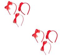 SEWACC 6 Piezas Diadema para Niña Lazo Rojo Estilo de Princesa, una Talla Adapta Mayoría, Adecuado para Fiesta de Cumpleaños y Festivales Obsequios Varios estilos
