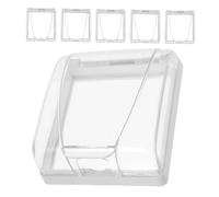 SEWACC 6 Piezas Protector de Enchufe Transparente con Adhesivo Caja Plástica para de Corriente Tipo Antisalpicaduras para Baño y Cocina