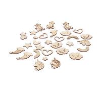 SEWACC 60 Piezas Kit Diy Parches de Madera Unicornio Creativo para Pintura Dibujo y Graffiti Decoración Artesanal Resistente y Segura para Manualidades Infantiles