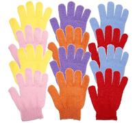 SEWACC 6pares Guantes de Baño Exfoliantes Suaves para Piel Guantes de Nailon para Exfoliación Profunda Mitones de Ducha Flexibles para Uso Baño y Relajación