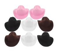 SEWACC 8 Mini Sombreros de Vaquero/Vaquera de EVA para muñecas - Gorro de Disfraz del Oeste - Lindo Sombrero para muñecas, Ideal para Fiestas de cumpleaños Infantiles y decoración.