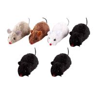 SEWACC 8 Piezas Juguetes de Ratón de Cuerda para Gatos de Peluche Realista Diseño Adorable y Duradero sin Pilas para Estimular la Caza Felino Color Aleatorio Color Aleatorio
