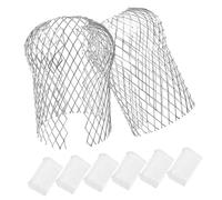 SEWACC 8 piezas Protector de Canalón de Aluminio Filtro de Malla Flexible para Bajantes Unidades de Resistente y Fácil de Limpiar para Obstrucciones Desagües