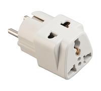 SEWACC Adaptador de Enchufe 10-16A 250v Convertidor de Corriente para Viaje Compatible Francia y España Accesorio Práctico de Viaje Color Blanco