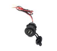SEWACC Adaptador USB para Coche con Doble de Carga y Cable Protector de Divisor Enchufe Mechero para Moto Cargador Portátil Resistente al Agua y Polvo para GPS y Teléfono Móvil