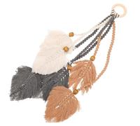 SEWACC Adorno Colgante de Pared Boho Estilo Macramé Hojas de Algodón Decoración Bohemia Artesanal para Salón y Dormitorio Tapiz de Pared Boho Hecho a Mano