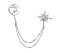 SEWACC Alfiler Creativo de Aleación Diseño de Estrella de Ocho Puntas y Ciervo, Broche Decorativo Delicado para Ropa, Adecuado para Chaquetas y Mochilas