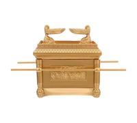 SEWACC Arca del Pacto Religiosa de Resina Dorada Estatua Decorativa para Altar y Escritorio Joyero Artesanal para Decoración Religiosa del Hogar Adorno Espiritual para Fiestas y