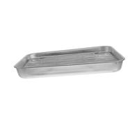 SEWACC Bandeja de Hornear Rectangular Inoxidable con Rejilla Extraíble para Freír y Hornear Diseño Compacto para Cocinas Pequeñas Resultados de Cocción Uniformes