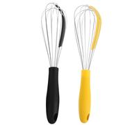 SEWACC Batidor Manual de Acero Inoxidable 2 Piezas Batidor de Huevos y Masa para Repostería Diseño Ergonómico Utensilio de Cocina para Mezclar y Amasar Resistente y Fácil de Limpiar