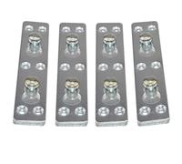 SEWACC Bisagra de Cama Gruesa y Accesorios de Conexión para Marcos Gemelos, Juego de 4 Piezas de Acero Antioxidante Plateado, Resistentes para Reparación de Muebles de Dormitorio