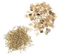 SEWACC Bisagras Pequeñas de Cobre Puro para Manualidades, 50 Piezas, Tamaño 8x10 Mm, Bisagras Plegables Doradas para Cajas de Joyería y Muebles de Madera