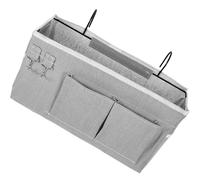 SEWACC Bolsa Colgante Grande para Mesilla de Noche Gris Organizador de Almacenamiento de Tela para Dormitorio Gran Capacidad para Oficina y Cama Adecuado para Orden en Espacios