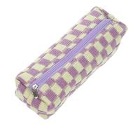 SEWACC Bolsa De Estación De Papelería con Cremallera Diseño Ajedrez para Estudiantes y Jóvenes Estuche Compacto De Gran Capacidad para Lápices y Artículos De Oficina Portátil y Duradero