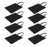 SEWACC Bolsa de Lona Negra Reutilizable 35X42 CM 8 Piezas Multiusos para Compras Manualidades y Sublimación Asas Resistentes y Diseño Vertical para Supermercado y Mercado al Aire