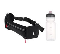 SEWACC Bolsa para Botella de Agua Riñonera Multifuncional de Nylon Negro, Ligera y Resistente al Agua, para Running, Fitness al Aire Libre y Deportes