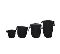 SEWACC Bolsa para Lentes de Cámara y Elástica de Neopreno, 4 Tamaños en Set, Protección contra Polvo y Golpes, Adecuado para Fotógrafos Profesionales y Aficionados, Portátil y Fácil