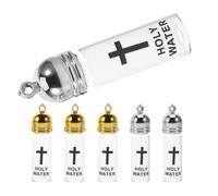 SEWACC Botellas de Agua Cristianas de Vidrio Grandes 6 Piezas 3 Plateadas 3 Doradas para Rituales de Bautizo y Comunión Recipientes Sagrados Recargables para Ceremonias Religiosas