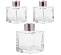 SEWACC Botellas Difusoras de Aroma de Vidrio 100Ml, Set de 3 Unidades Tapa Aleatoria, Ideales para Dispensar Aceites Esenciales en Espacios Interiores Color Aleatorio