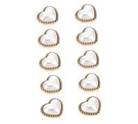 SEWACC Botones de Chal de Moda en Forma de Corazón Perlas de Aleación 18 MM 10 Piezas para Coser Ropa Decoración de Camisetas y Cardigans Mujer