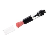 SEWACC Brocha de Maquillaje Presionable con Botella Integrada para Polvos Sueltos, Pincel Portátil para Rubor y Base, Fibra Sintética Color Rosa, Recargable y Reutilizable para Viajes