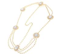 SEWACC Cadena Cabeza Dorada Brillantes de Aleación y Rhinestone, Tocado Elegante y Clásico para Boda y Compromiso, Joya Estable para Mujeres