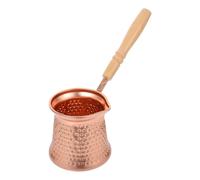 SEWACC Cafetera Turca de Cobre 350 Ml Mango de Madera Antiescaldaduras Jarra Metálica para Uso Doméstico y Preparación de Café y Leche Cocina Diaria