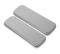 SEWACC Caja De Lápices De Metal Grande Plateada Mate Ventana Visual para Niños y Adolescentes, Estuche Rectangular Funcional para Papelería Escolar, Pack 2 Unidades para Uso Escolar y Oficina