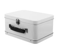 SEWACC Caja de Obsequio con Tapa, Forma de Maleta, Hojalata de Color Claro, Gran Capacidad y Ligera, para Joyas, Papelería y Detalles de Boda