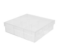 SEWACC Caja Transparente de Almacenamiento Alta Visibilidad Resistente al Polvo con Tapa Acrílica para Bolas de Secadora para Lavandería y Escritorio