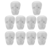 SEWACC Calavera de espuma, 10 piezas de espuma de Halloween, calaveras de poliestireno, decoración de calavera de espuma blanca, modelo de calavera, manualidades, artes y manualidades, calaveras de