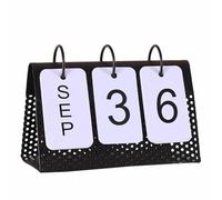 SEWACC Calendario Perpetuo de Escritorio de Hierro para Decoración de Oficina y Hogar, Adorno Pequeño Rústico y Creativo, Manualidades para Escritorio, Obsequio Único para Casa