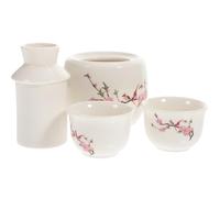 SEWACC Calentador de Cerámica para Vino Jingdezhen Juego de 3 Piezas Hogar y Tazas Antiguas para Beber Licor