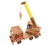 SEWACC Camión Grúa de Madera para Niños Juguetes Educativos Simulación de Grúa Vehículo de Ingeniería Acabado Suave Juguete Educativo Juegos Imaginativos Manualidades para Niños 2023