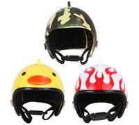 SEWACC Casco para Pollo Mascota 3 Piezas Diseño Divertido Amarillo Pato Llama Camuflaje Material Elástico y Seguro Sombrero de Aves de Corral para Protección en Gallinas y Patos