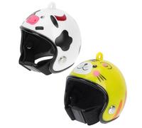 SEWACC Casco para Pollos 2 Piezas Diseño de Vaca y Tigre Protector Ligero y Cómodo para Aves de Corral Gorro Divertido para Mascotas Adecuado para Protección contra Sol y Golpes
