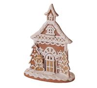SEWACC Casita de Pan de Jengibre Navideña Miniatura de Arcilla Decoración de Pueblo Navideño con Nieve Adorno Coleccionable para Chimenea y Hogar Figura Pequeña para Ambiente
