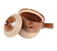 SEWACC Cazuela de Barro China para Cocinar 3l Pequeña Semi-esmaltada Olla de Estofado de Medicina Tecnología de Moldeo sin Juntas Utensilios Cocina Uso Doméstico y Hospitalario