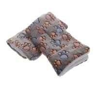 SEWACC Colchoneta para Mascotas 2piezas Cómoda para Jaula y Suelo Manta de Invierno Color Café Diseño de Huellas Ligera y Fácil de Transportar para Perros y Gatos