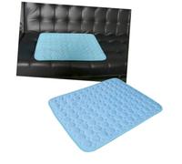 SEWACC Colchoneta Refrescante para Mascotas 50X40 CM Borde Azul Tapete Transpirable y Ligero para Perros y Gatos Almohadilla de Verano para Descanso y Alivio del Calor Días Calurosos