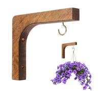SEWACC Colgador para plantas de madera, estante de pared estilo bohemio, gancho para interior y exterior, 15 x 13 cm