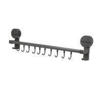 SEWACC Colgador Utensilios Cocina Ventosa Riel Doble con Ganchos para Cucharas Tazas y Ollas Soporte Sin Taladro para Optimizar Espacio Cocinas Pequeñas
