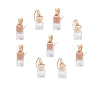 SEWACC Colgante de Perfume Recargable para Coche de Vidrio Beige, 9 Piezas, Elimina Malos Olores y Mejora el Ambiente en Oficina o Coche Varios estilos