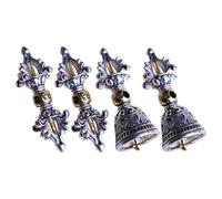 SEWACC Colgante de Plata Estilo Vintage Diseño Budista y Pequeña Cruz, 4 Piezas Resistentes Que No Se Desvanecen ni Rompen para Decorar Llaveros o Uso Religioso