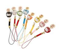 SEWACC Colgantes Para Teléfono Móvil Gato Suerte 8 Piezas Para Damas y Niñas, Decoración Ligera Estilo Japonés, Accesorio Compacto y Portátil Para Oficina, Escuela y Viajes