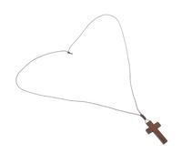 SEWACC Collar Diseño Versátil con Colgante de Cruz de Madera Ajustable con Nudo Regulable para Hombres y Mujeres para Diversas Ocasiones y Estilos