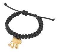 SEWACC Collar para Perro y Gato XS Ajustable 15-23 Cm con Candado Dorado Decorativo y Campana Metálica, Accesorio para Mascotas con Sonido Nítido y Cuerda Negra Resistente