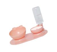 SEWACC Comedero Automático para Mascotas Doble Cuenco y Protección para Cuello, Cuenco Desmontable y Antideslizante, Suministro Práctico para Alimento y Agua, Adecuado Color Aleatorio